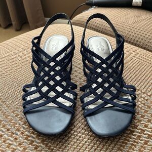 East 5th Reno Slingback Wedge Sandals Women's Size 10M Blue Strappy Comfort Shoe